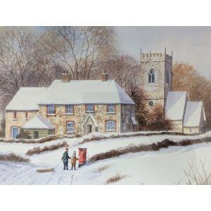 Johnny Gaston painting of Burford ' A letter to Santa'