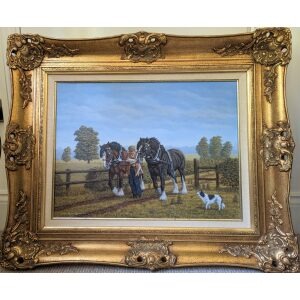 John Brian Evanson-painting shire horses