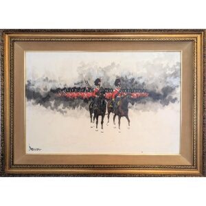 Brandon Cross Painting - The Gordon Highlanders at Waterloo