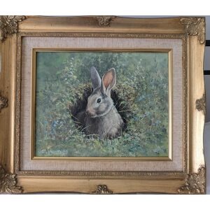 Nigel Hallard painting of a rabbit