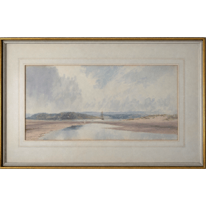 Arthur J Couche watercolour Exmouth framed